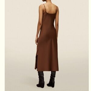 ALLSAINTS Hadley chocolate Satin Slipdress SIZE 4